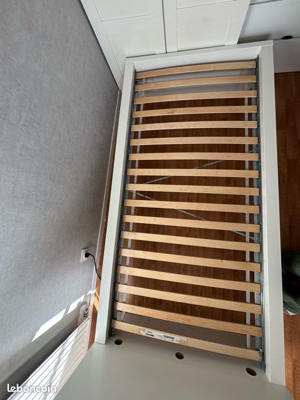 Lit blanc MALM IKEA 90x200 + Sommier (image 5)