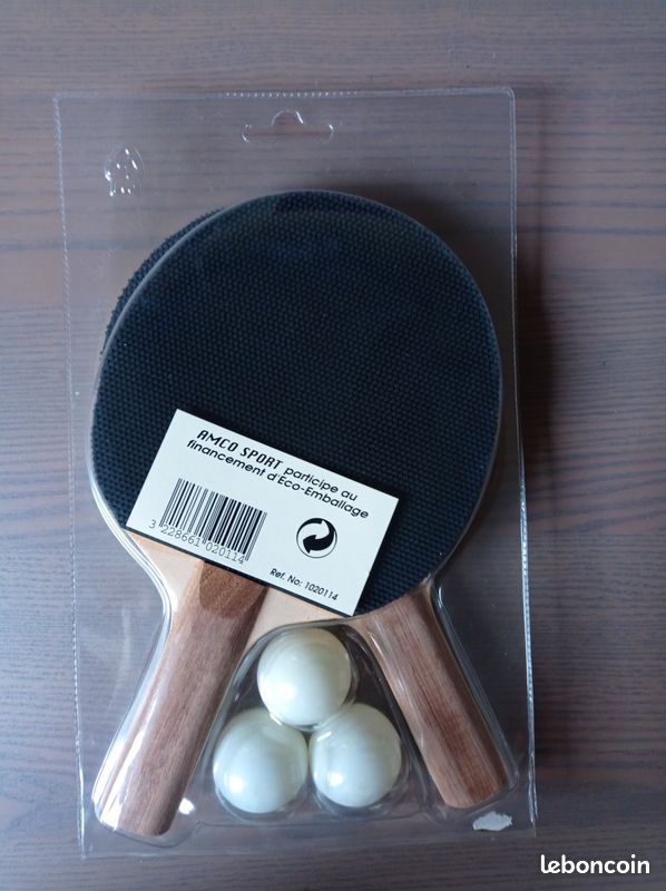 Set De Ping-pong 2 Raquettes + 3 Balles - Prêt à Jouer Sur N'importe Quelle Table, Idéal Extérieur Et Voyage