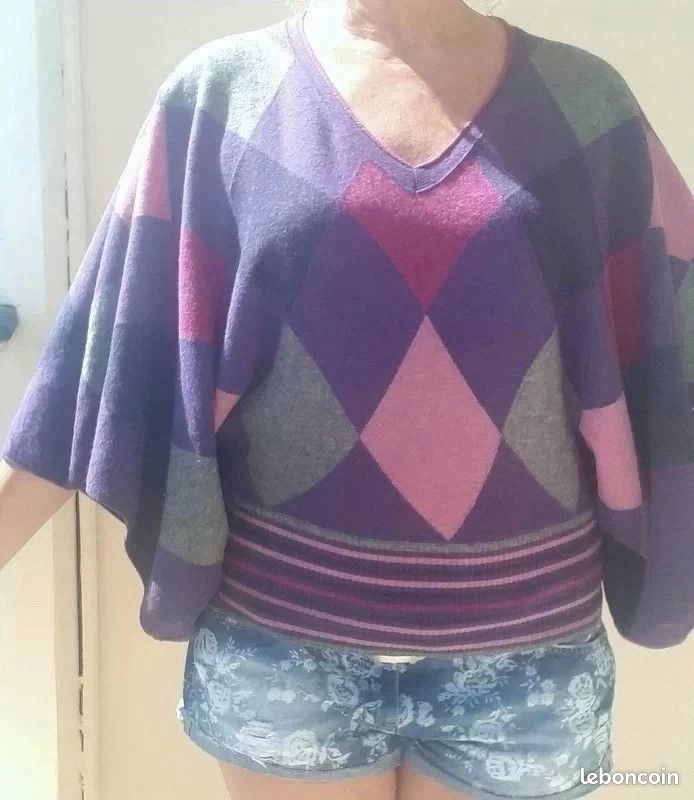 Classic Pull-over En Tricot à Motifs Pour Femmes Avec Col Rond Bleu O 4789026