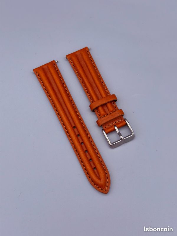 Bracelet Cuir Crocodile Orange 20mm - Neuf Sans étiquette - Style Big Croco - Compatible Seamaster