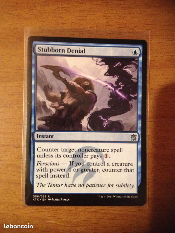 Carte Magic : "Stubborn Denial" ("Déni obstiné") (image 1)
