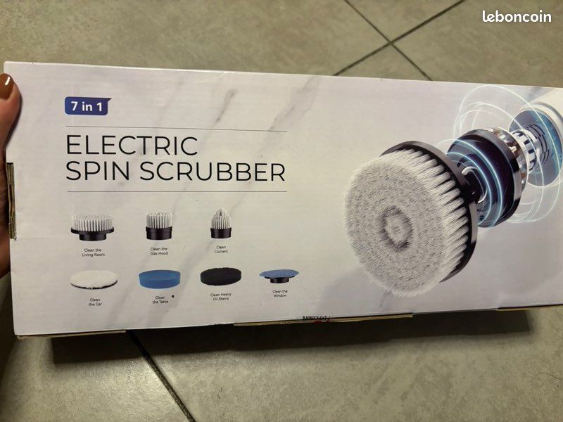 Nettoyeur Électrique 7 En 1 - 420 Tr/min - Double Vitesse - Bras Extensible - Pour Salle De Bain, Cuisine