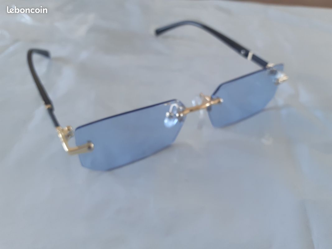 Lunettes De Soleil Vintage Sans Bords, Monture Léopard Dorée, Nuances De Créateur De Mode, Lunettes De Soleil De Luxe, UV400