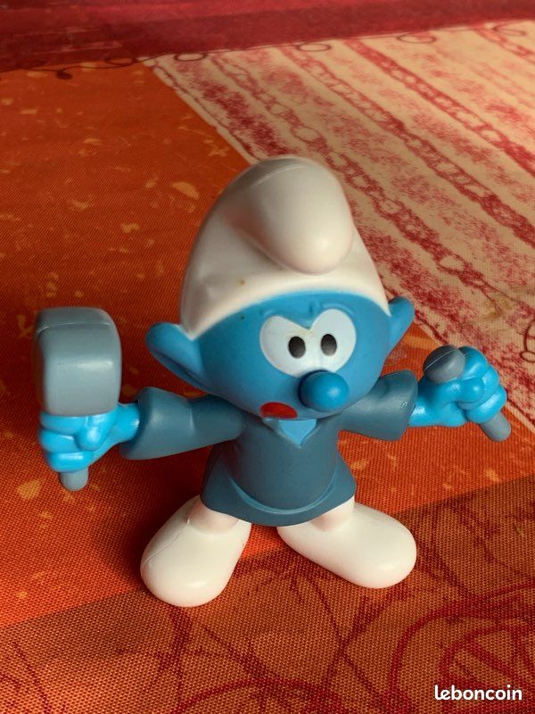 Figurine Schtroumpf Bricoleur McDonald's 2018 - Édition Happy Meal - Très Bon état D'occasion
