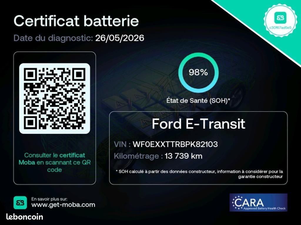 Ford E-Transit 100% électrique L2H2 BATTERIE 75/68 KWH TREND BUSINESS TVA (image 14)