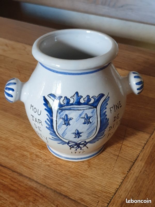 Ancien Pot a moutarde fine de Dijon poupon de Grey 1777 collector avec cachet de cire hauteur 17 cm (image 1)
