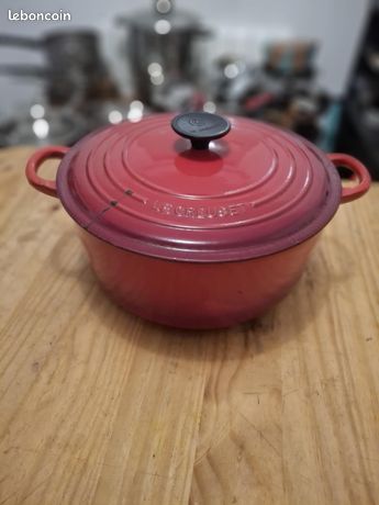 LE CREUSET GRANDE Cocotte EN Fonte OVALE Vintage MARRON EUR 20,00 - FR