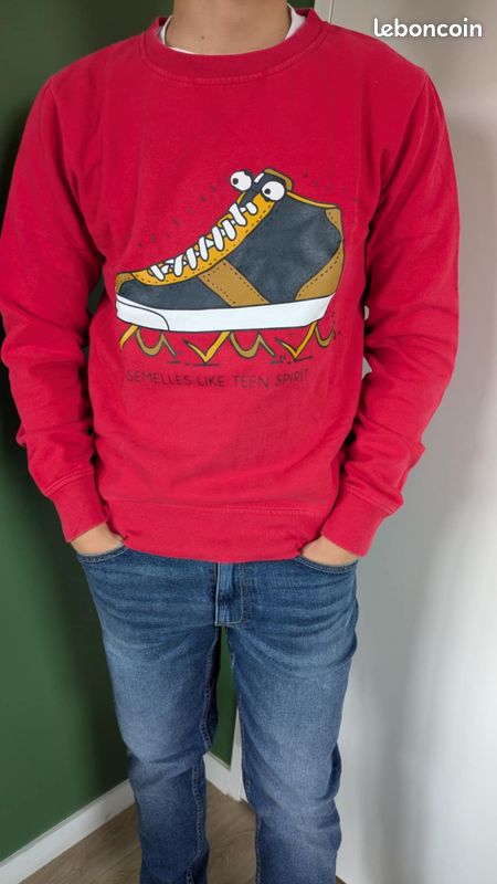 Pull rouge humoristique 