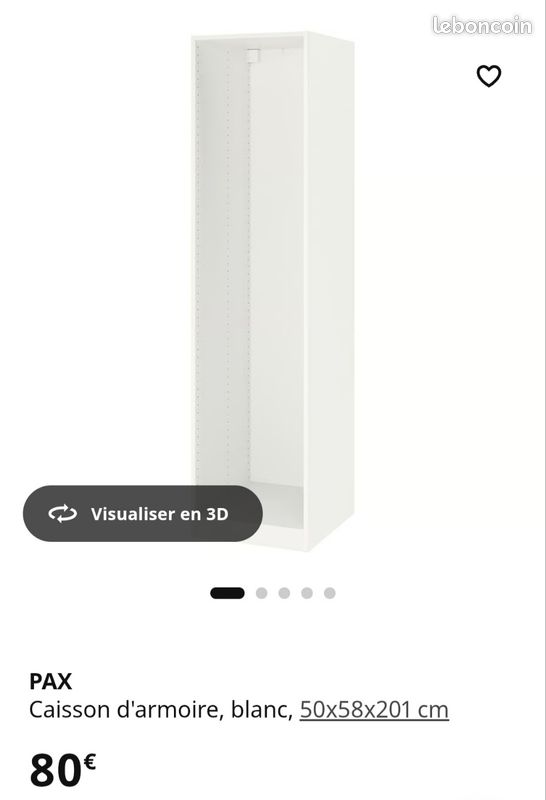 Caisson pax blanc 50×58×201cm - ref : 704.582.17 (image 1)