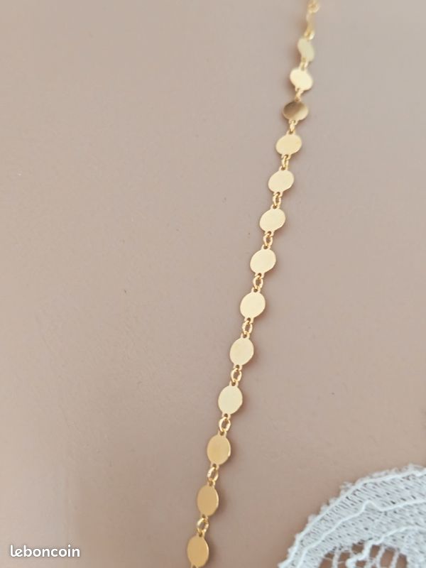 Collier Maille Forçat Thanina - Argent Plaqué Or Jaune - 45 Cm - Neuf Avec étiquettes