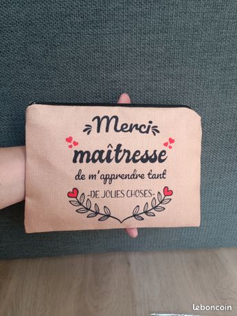 Pochette Cadeau Maîtresse Atsem Super - Trousse Tissu Avec Enveloppe Remerciement Fin D'Année