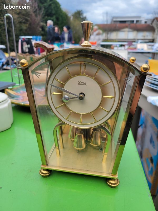 Horloge De Bureau Et Boule à Neige Pompier Cadona Vintage 2000 - Dalmate - Hauteur 11 Cm
