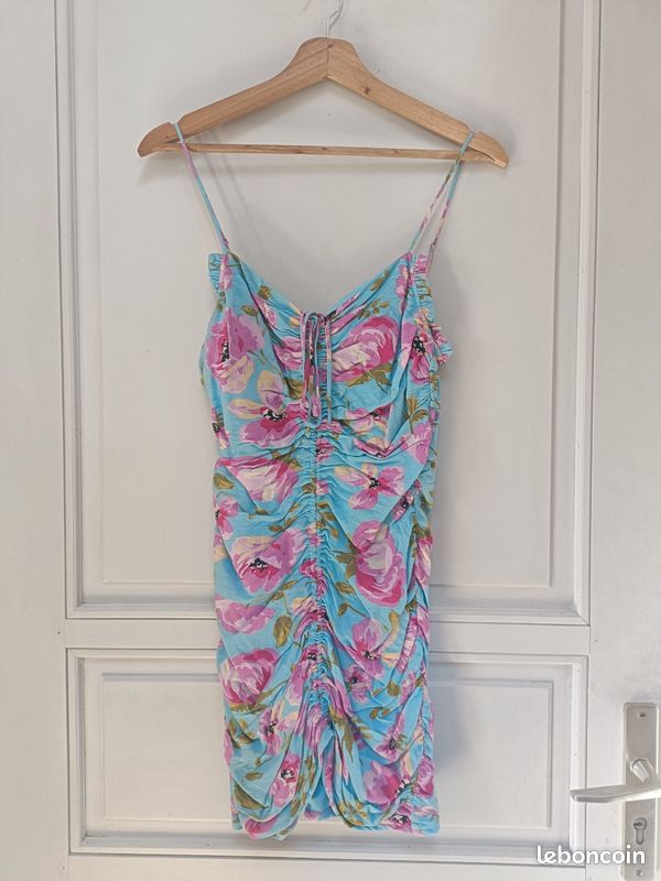 Robe Turquoise Zara Fille 7/8 Ans (128 Cm) - Fourrure Imitation - Vintage Neuf étiqueté