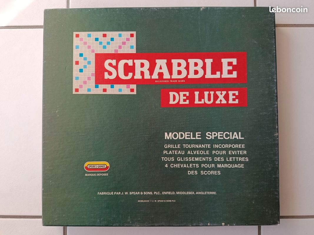 Vintage Scrabble Luxe 1988 Spear's Games Plateau Pivotant Vintage Scrabble Luxe 1988 Spear's Games Plateau Pivotant