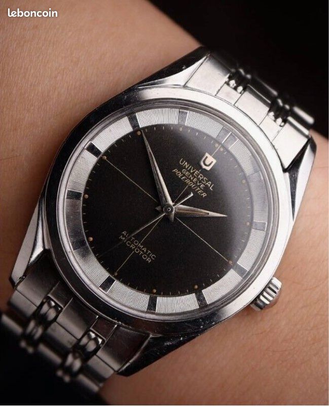 Cadran (Dial) D'Origine Universal Genève Polerouter Années 60 - Modèle Day Date Réf. 872101 - État NOS (Mint)