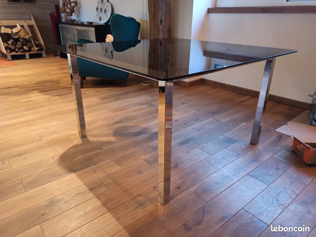 Table en verre jusqu'à 8 personnes / Chrome / Verre trempé (image 2)