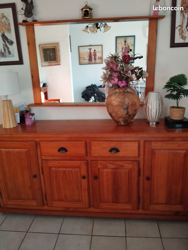 Buffet en pin massif brun miel 98,5x40x75 cm - COMFORTXL