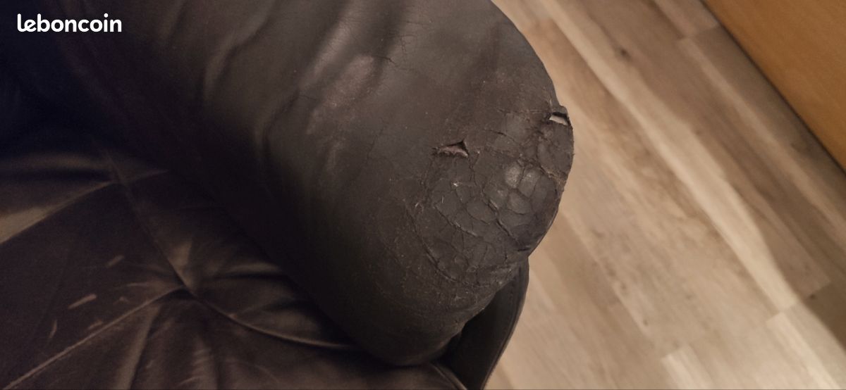 Fauteuil relax cuir vintage Danois (image 6)