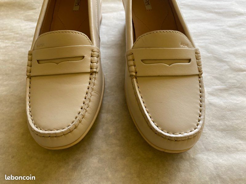 Mocassin cuir blanc cassé Femme (image 4)