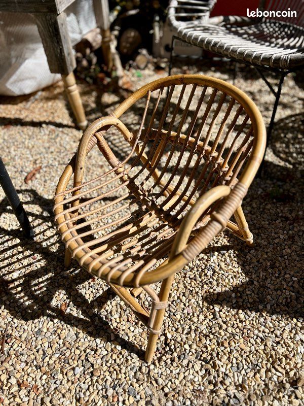 Fauteuil rotin enfant vintage (image 4)