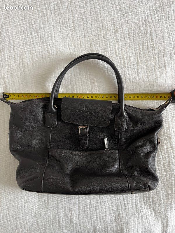 Sac à main Hexagona en cuir marron Accessoires Bagagerie