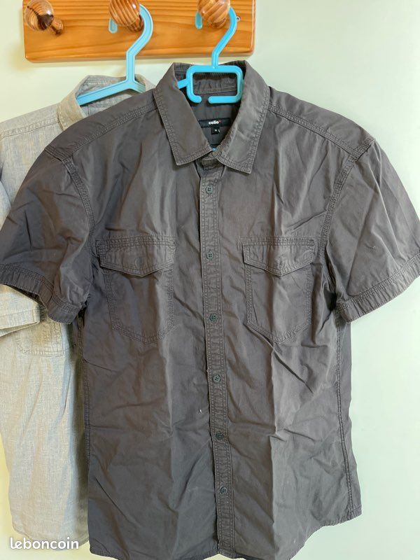 Chemisier ARMAN VENTILO - Coton - Manches 3/4 - Gris/Noir - Neuf Avec étiquettes