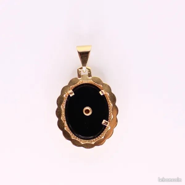 Pendentif ancien Or jaune 18 carats, Onyx et Perle de culture (image 3)