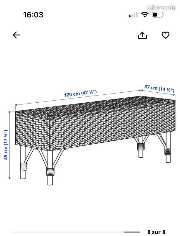 Banc avec rangement (image 1)