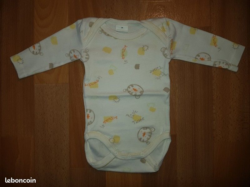 Lot de 6 bodies à manches longues neufs Petit Bateau 3 mois (image 8)