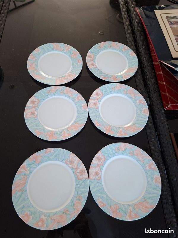 Lot de 6 assiettes plates et 6 assiettes a dessert Arcopal vintage (image 7)