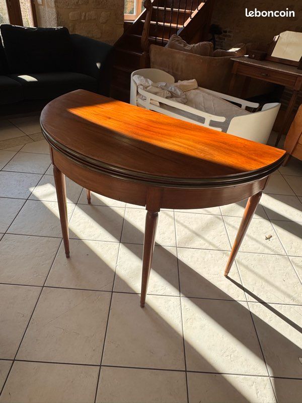 Table de jeu / console - plateau cuir (image 2)