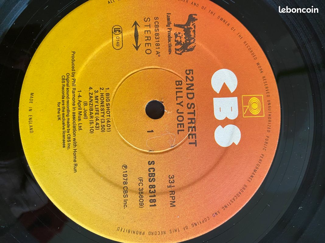 Vinyle 33 T Billy Joel 52 ND Street (image 5)