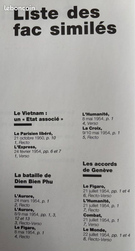 Guerre Indochine. DIEN BIEN PHU. Dossier La Documentation Française (1991) (image 4)