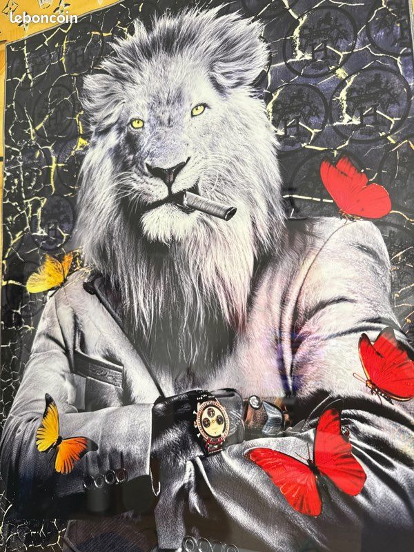 Toile lion + cadre ou sans (image 2)