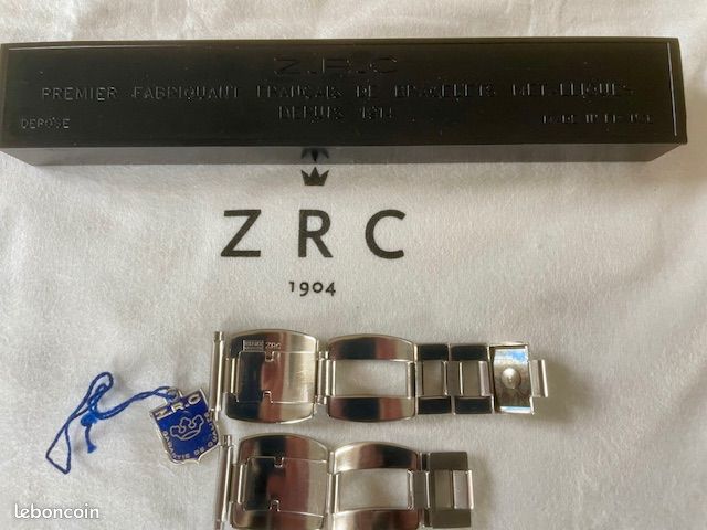 Bracelet De Montre Vintage ZRC En Cuir Véritable - Largeur 12 à 18 Mm - Occasion
