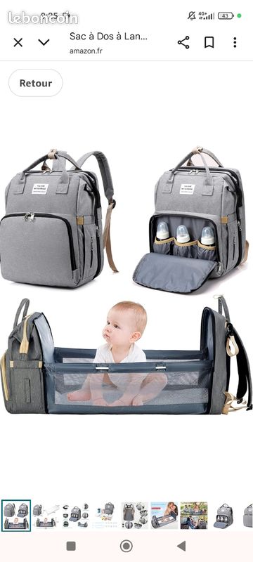 Sac à Dos à Langer pour Bébé,Sac de Voyage avec Lit de Bébé
