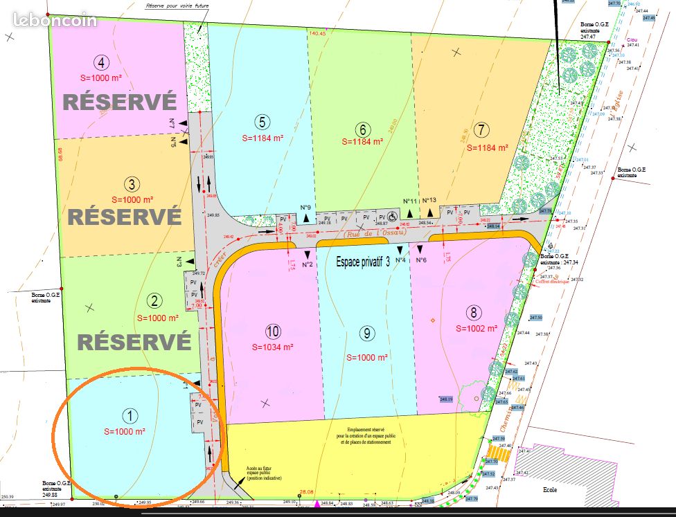 Terrain à vendre 1000 m² · à Lasclaveries · 40 000 €
