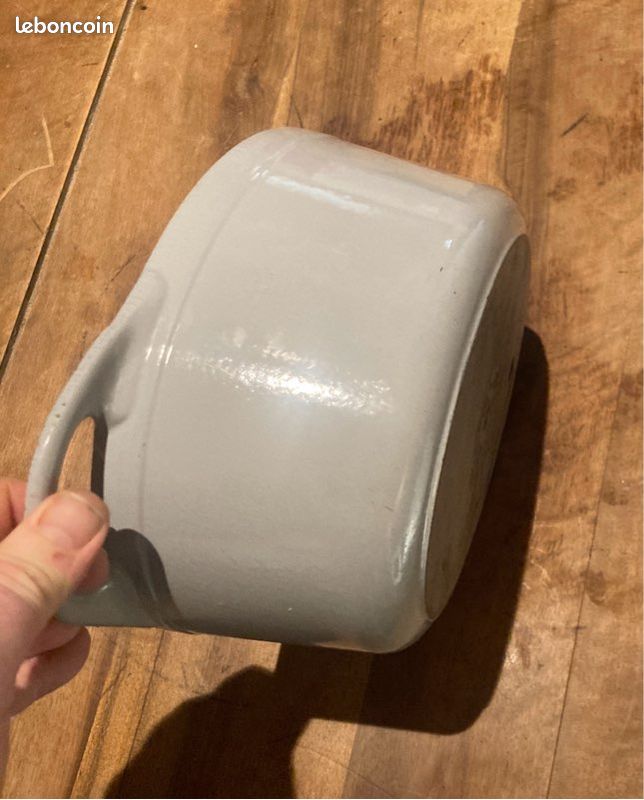 Cocotte Cousances Le Creuset Fonte émaillée Grise 28 Cm - France - Vintage