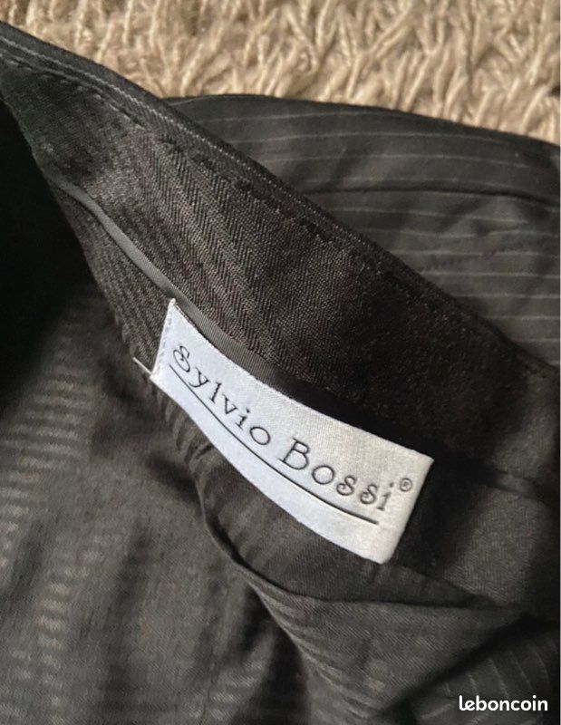 Pantalon De Costume de Marque Sylvio Bossi, Noir,Taille 46 (image 2)