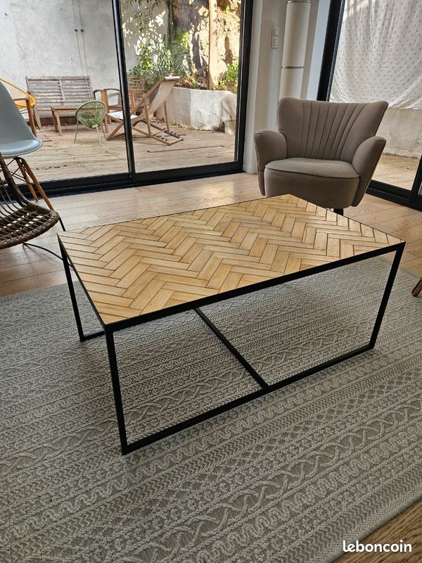 Table basse bois et métal (image 2)