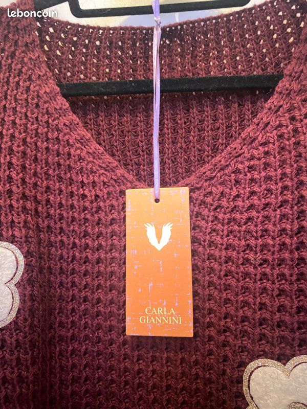 Pull Carla Giannini En Laine Et Mohair Vert - Taille XL, Occasion En Très Bon état - Vêtement Dégriffé