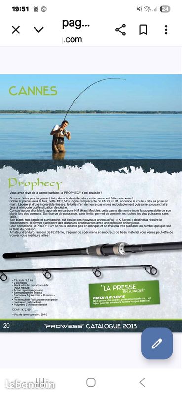 Canne à Pêche Carpe MAD N-Br 13ft 3.90m 3.50lbs 2 Brins - NEUVE