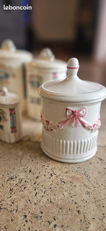 7 pots vintage à épices/condiments en porcelaine Grell (image 2)