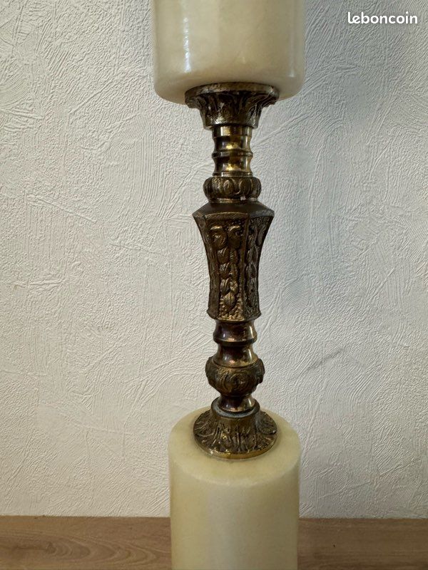 Cendrier sur pied Vintage en Onyx Véritable et Laiton – Style Art Déco / Hollywood Regency (image 3)