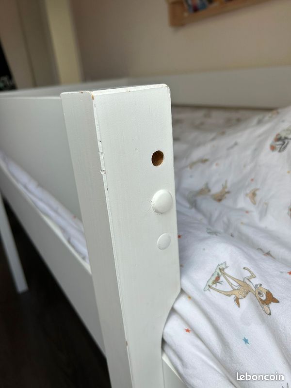 Lit surélevé enfant 90X200 blanc (image 6)