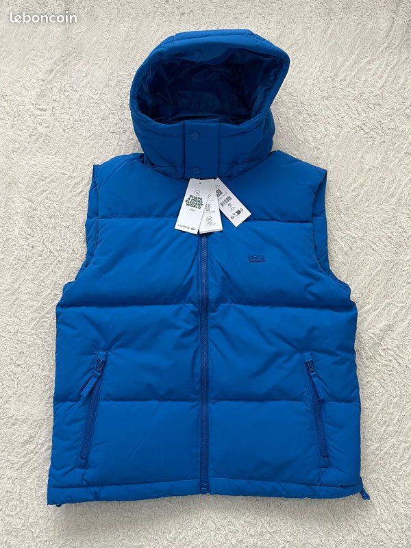 Doudoune sans manche Lacoste bleu neuf taille S/M Vêtements