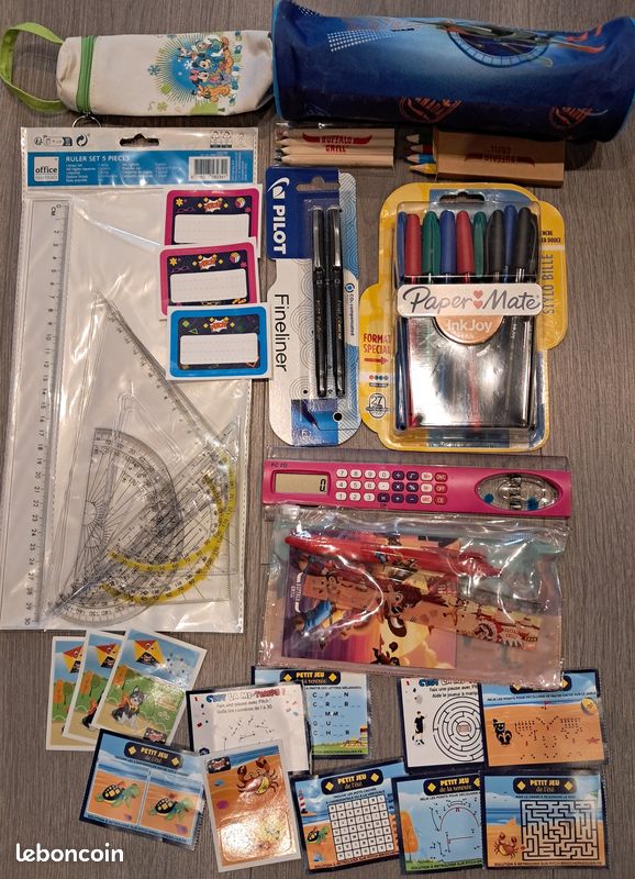 COZCLAM Lot de 32 fournitures scolaires esthétiques avec trousse