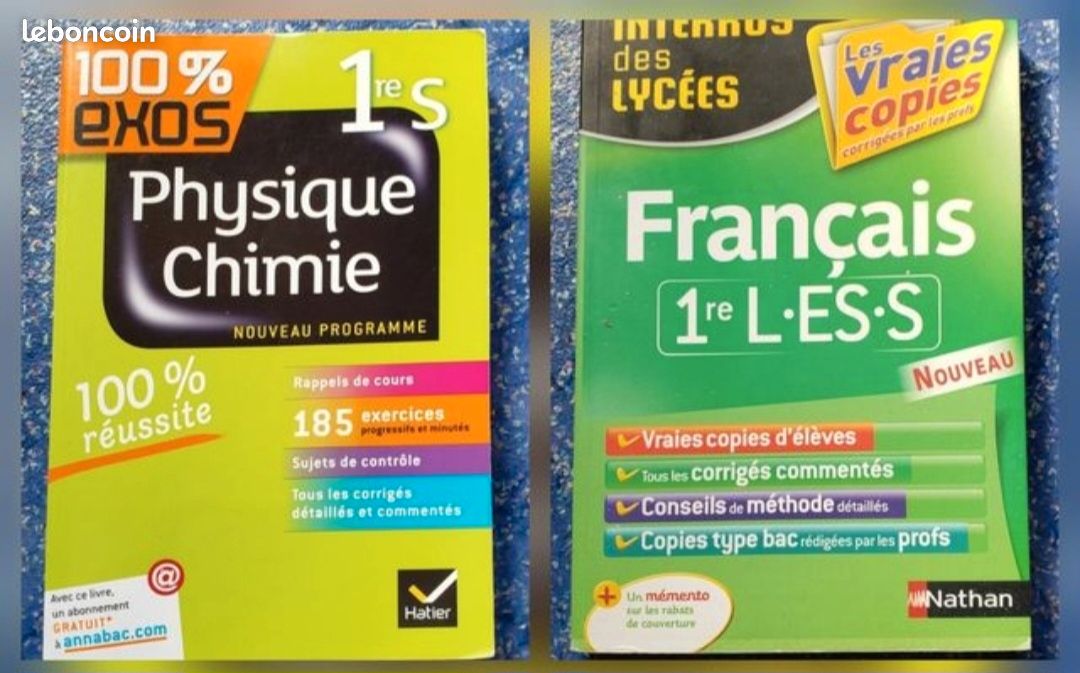 Lot de livres scolaires 1ere- Francais + Physique-Chimie (image 1)