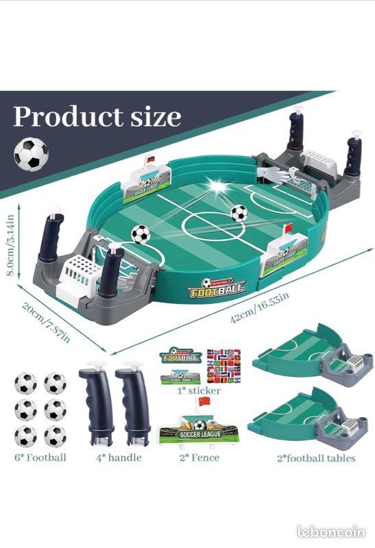 Baby-foot Miniature De Table - 4 Balles Incluses - Jeu Pour 2 Joueurs - En ABS - Idéal Pour Enfants Et Adultes