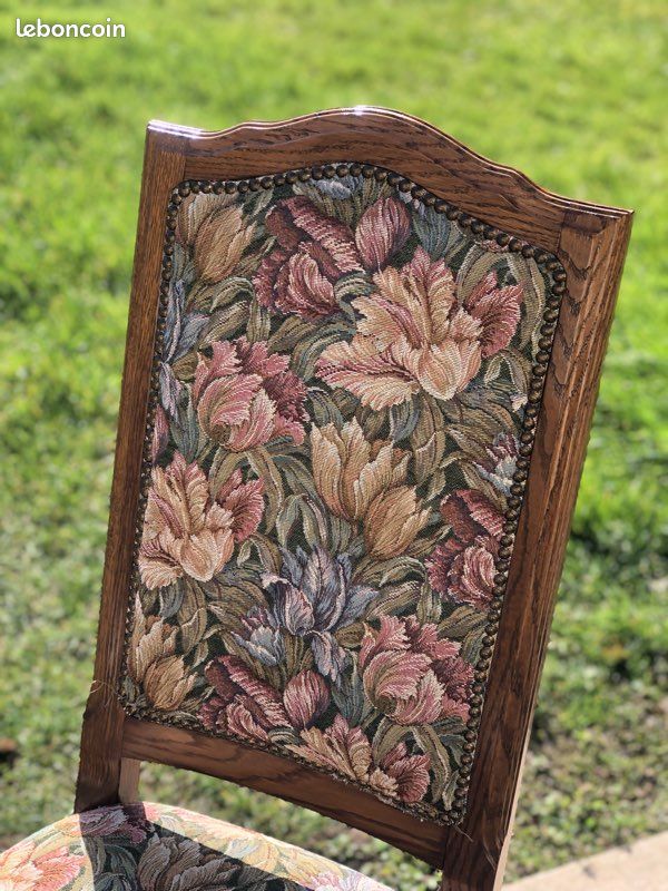 Chaise en bois massif et tissu (image 2)